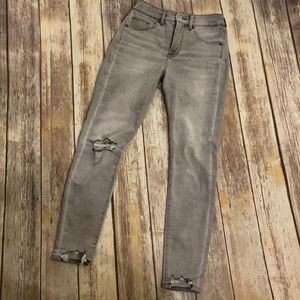 Express skinny gray jeans mid-rise 00R
